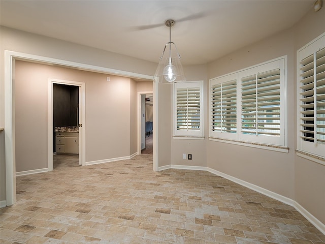 view of unfurnished dining area