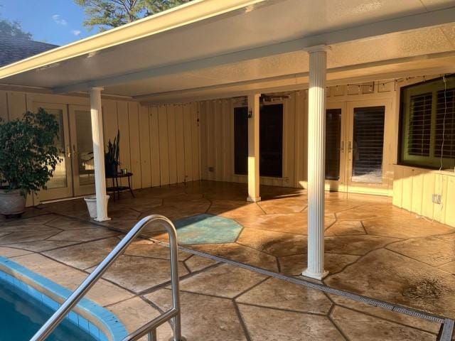 view of patio / terrace featuring french doors