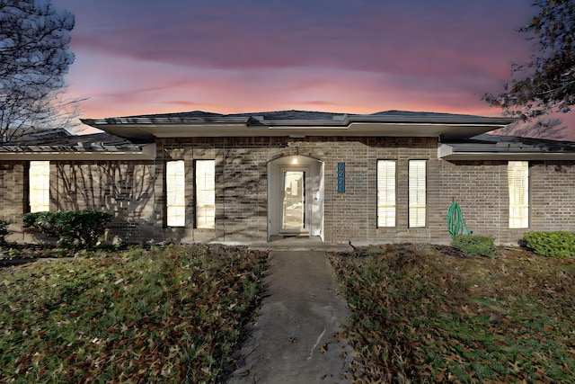 view of prairie-style home