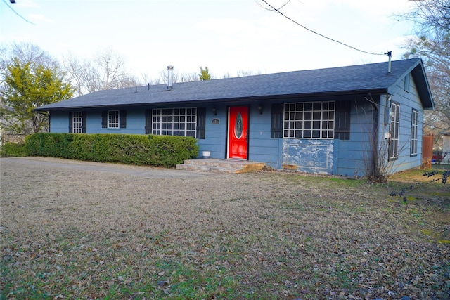 view of single story home