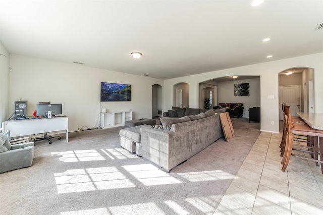 view of carpeted living room