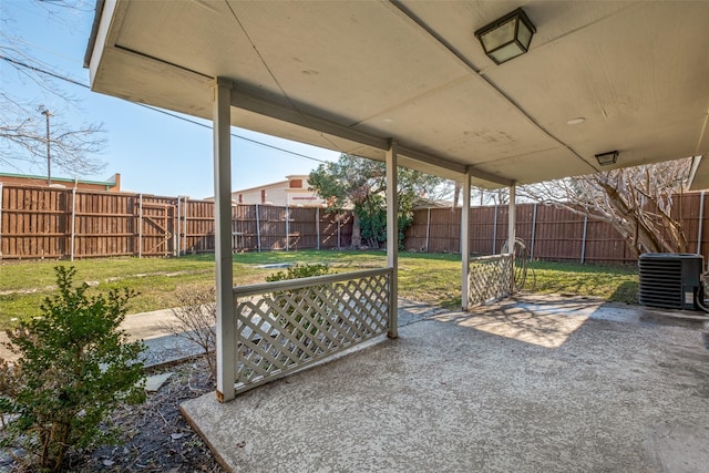 view of patio with central air condition unit