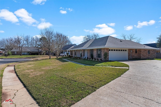 view of side of home with a yard and a garage