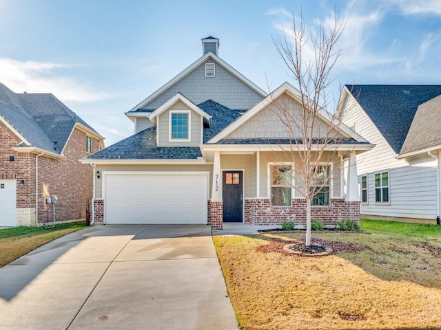 craftsman-style house with a garage