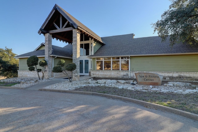 view of front of home featuring french doors