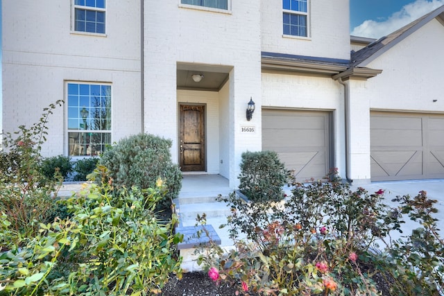 entrance to property with a garage