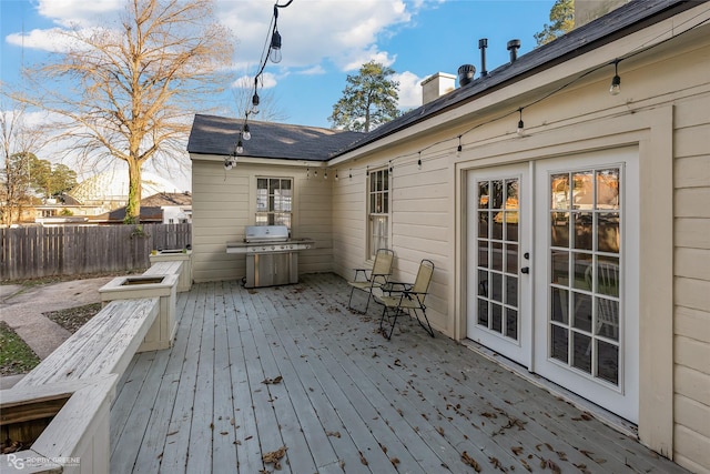 deck featuring french doors