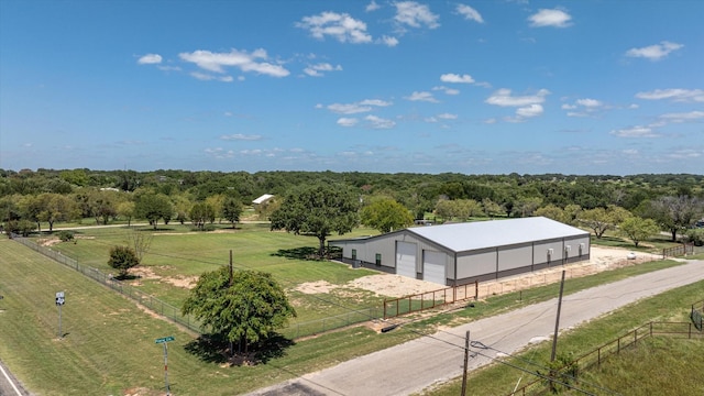 bird's eye view with a rural view