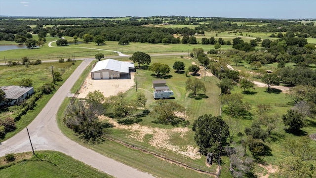 bird's eye view with a rural view and a water view