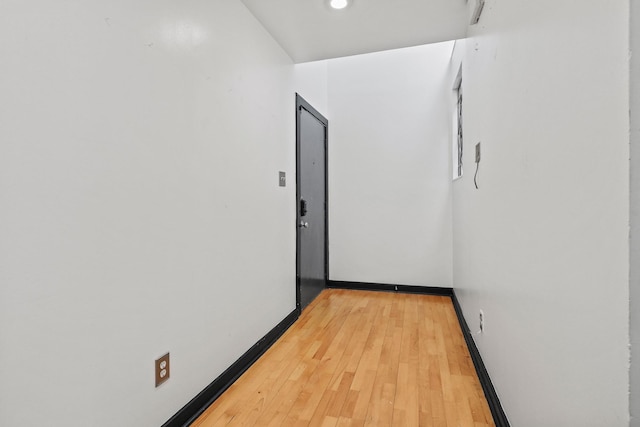 hall featuring light hardwood / wood-style flooring