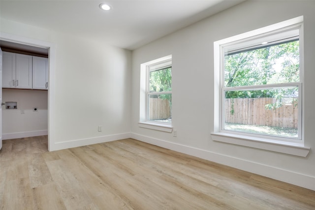 empty room featuring light hardwood / wood-style flooring