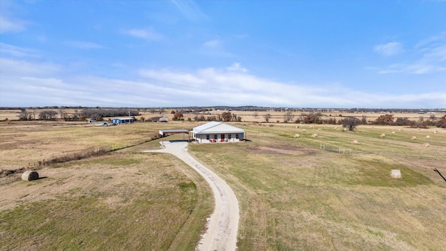 drone / aerial view with a rural view