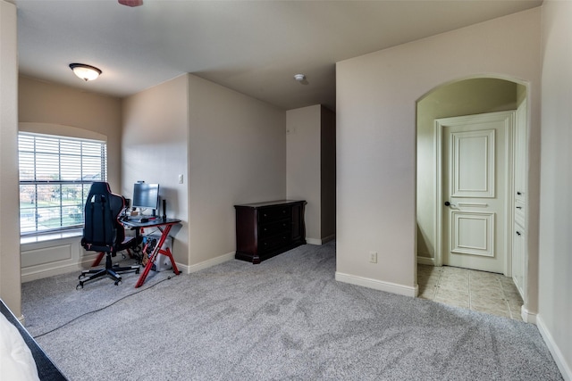 view of carpeted office