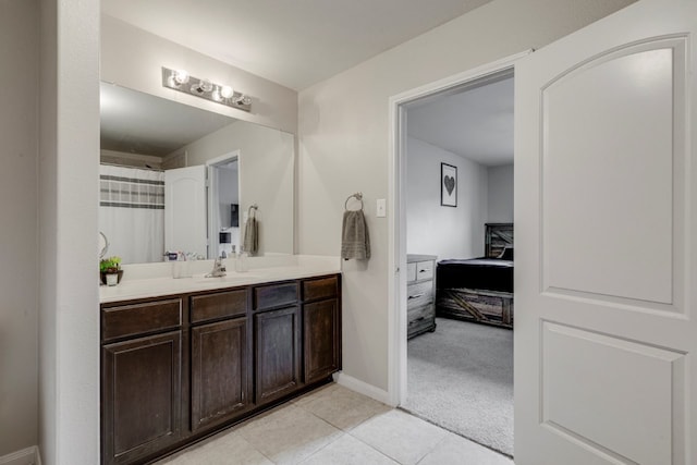 bathroom featuring vanity and tile patterned floors