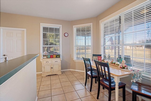 view of tiled dining area