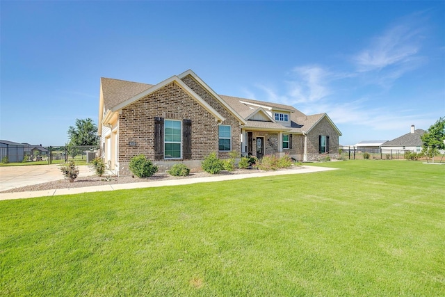 craftsman-style home with a front yard