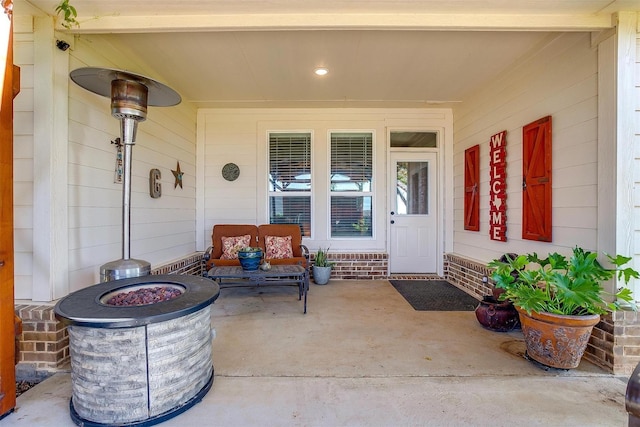 doorway to property featuring a patio