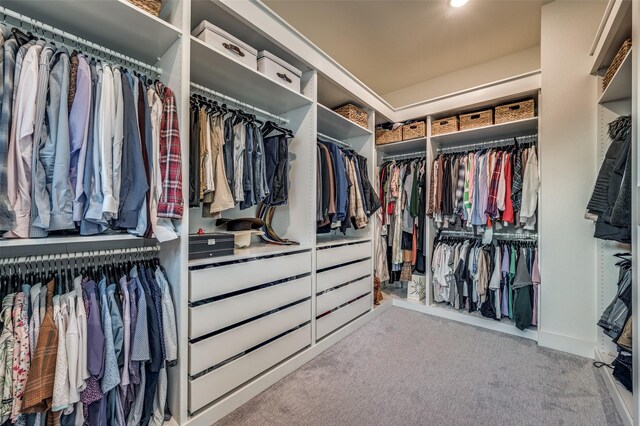 spacious closet with carpet