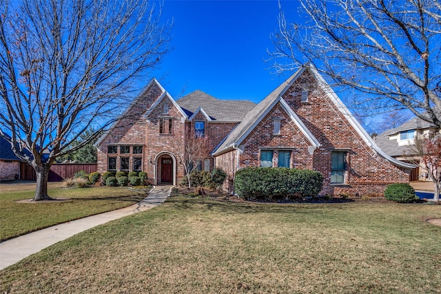 view of front of home with a front yard