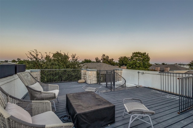 view of deck at dusk