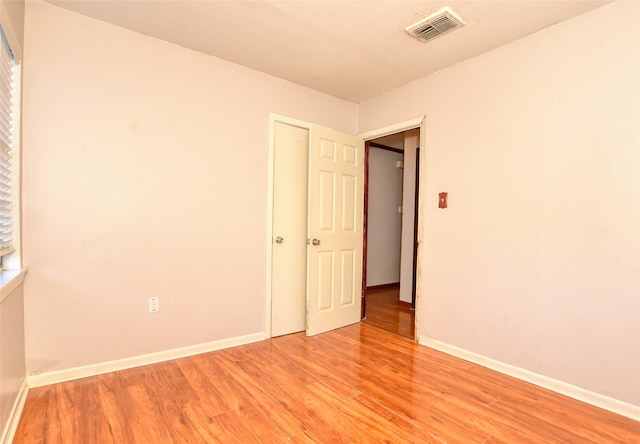 empty room featuring light wood-type flooring