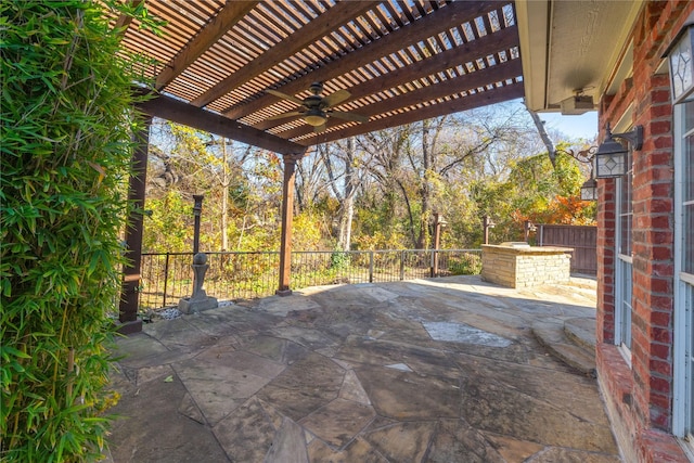 view of patio / terrace featuring a pergola