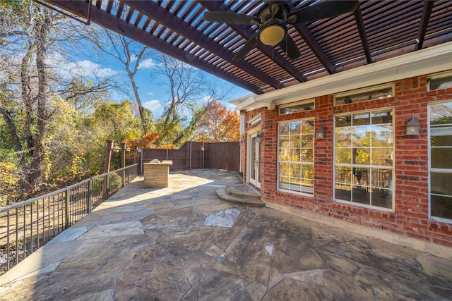 view of patio / terrace with ceiling fan