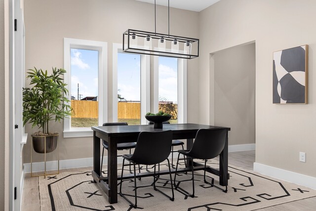 dining area featuring light hardwood / wood-style floors