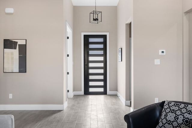 foyer featuring light hardwood / wood-style flooring