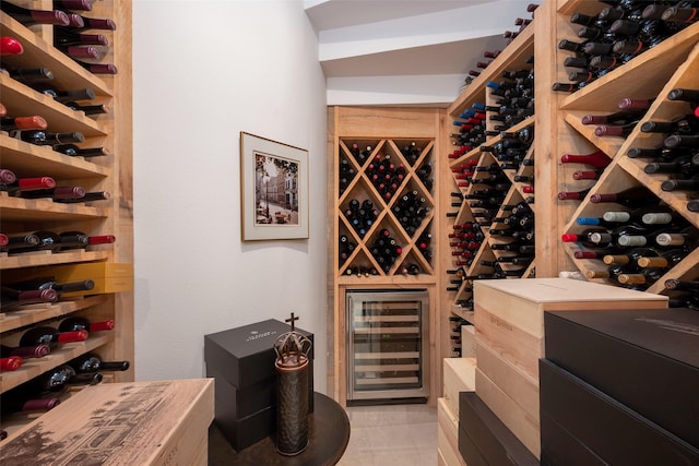 wine room featuring wine cooler