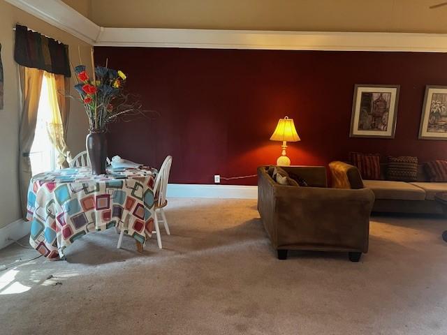 living room featuring carpet flooring