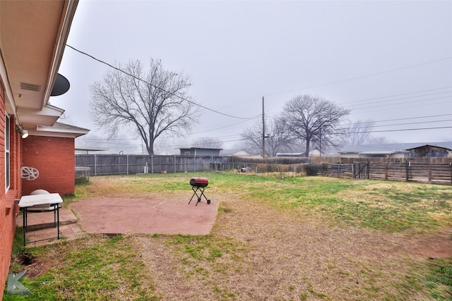 view of yard with a patio