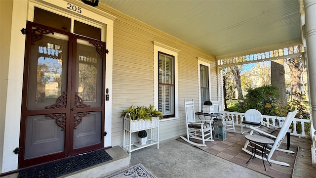 exterior space with covered porch