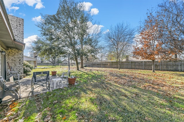 view of yard with a patio area