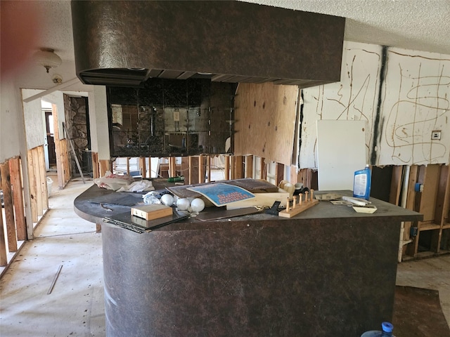 kitchen with a textured ceiling