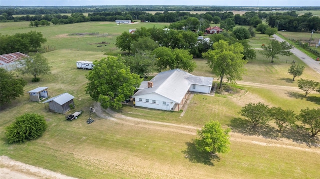 bird's eye view featuring a rural view