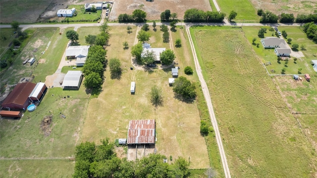 bird's eye view with a rural view