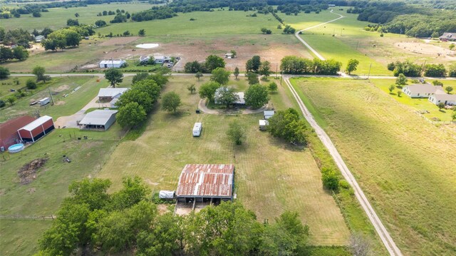 drone / aerial view with a rural view