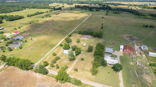 aerial view featuring a rural view