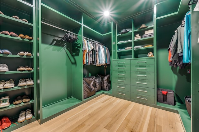 spacious closet with wood-type flooring