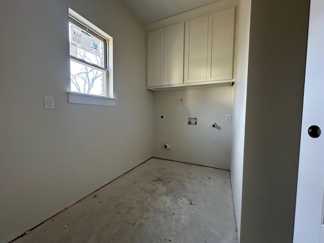 612 N US Highway 69, Celeste, TX 75423 - laundry area with hookup for an electric dryer, cabinet space, and washer hookup