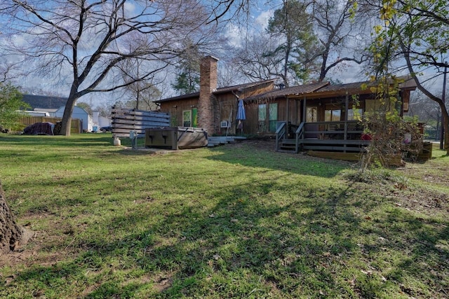 view of yard featuring a deck