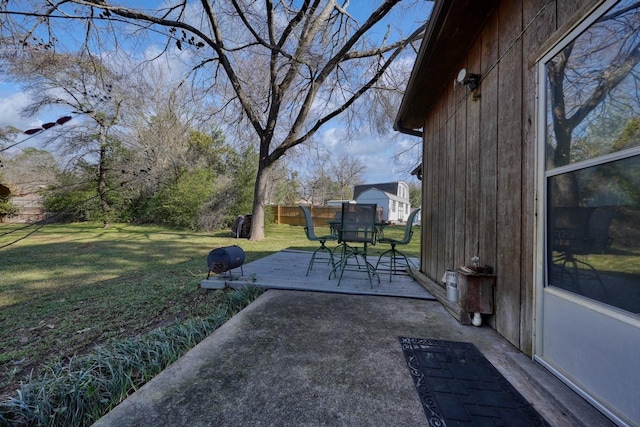 view of patio with a wooden deck