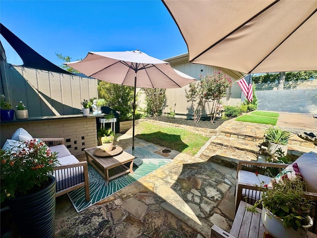 view of patio / terrace featuring outdoor lounge area