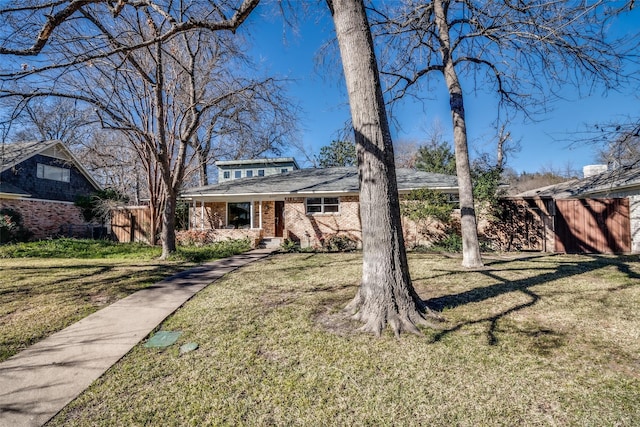 view of front of home with a front yard