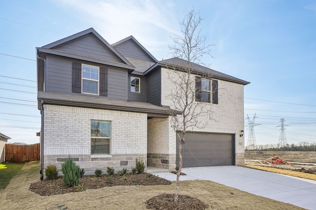 view of front of home featuring a garage