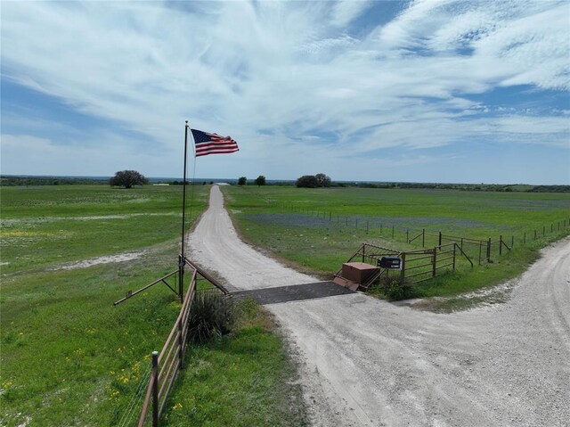 view of street with a rural view