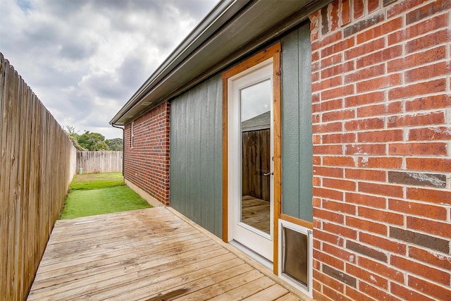 wooden deck with french doors