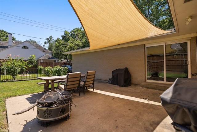 view of patio with grilling area