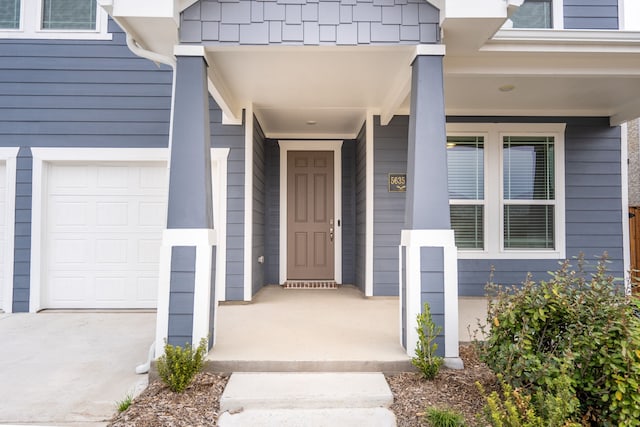 entrance to property with a garage